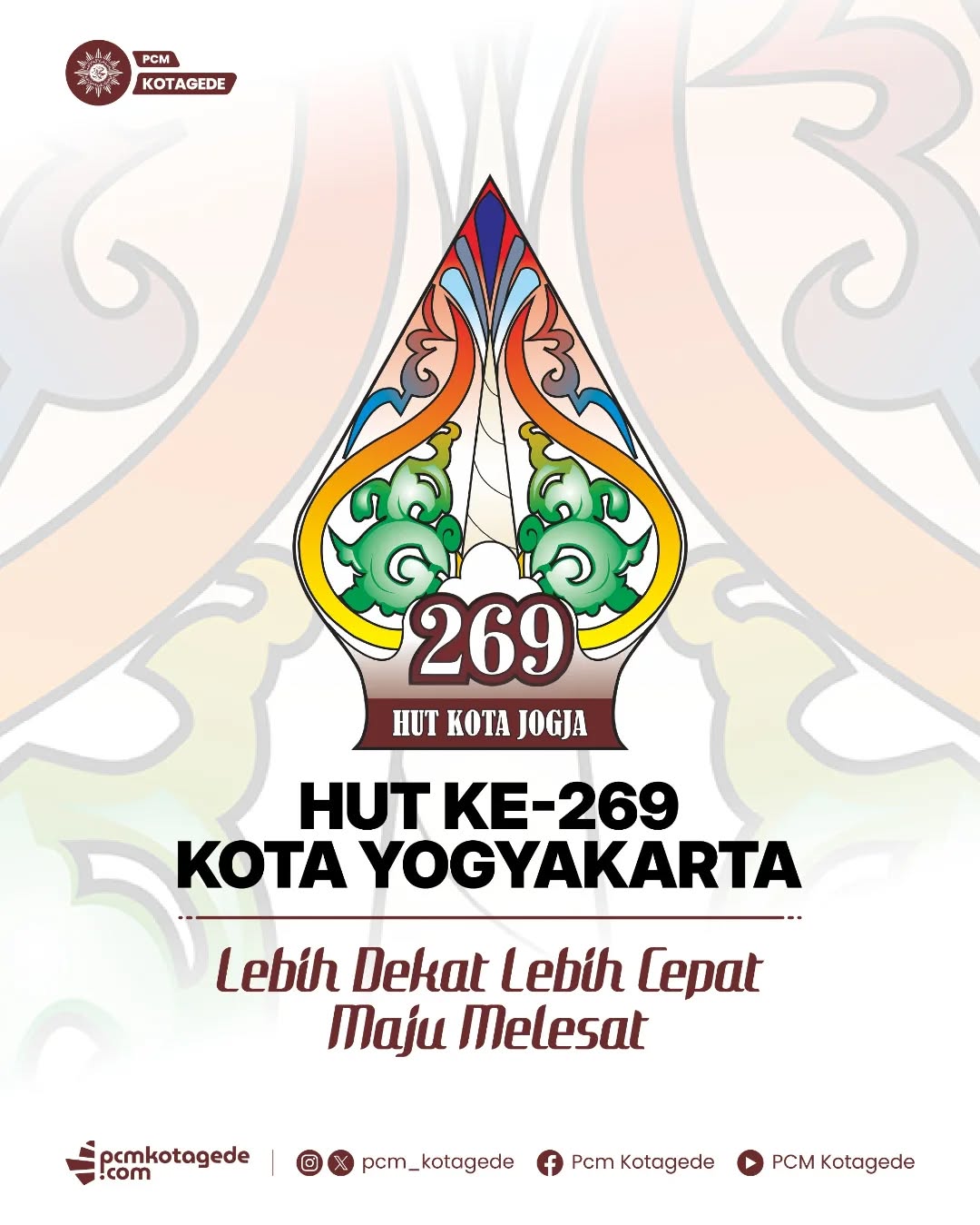 Selamat HUT ke 269 Kota Yogyakarta
-
#yogyakarta #kotayogyakarta #hutjogja #jogjakarta #pcmkotagede #kotagede #2025