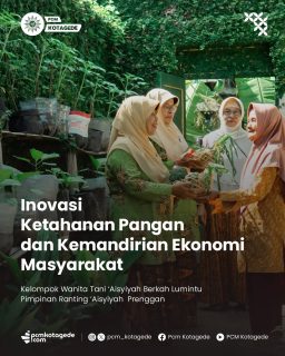 Kelompok Wanita Tani ‘Aisyiyah (KWTA) Berkah Lumintu Pimpinan Ranting ‘Aisyiyah (PRA) Prenggan bertekad untuk terus melakukan inovasi dan berkontribusi lebih besar lagi demi kemaslahatan umat dan bangsa, terutama dalam bidang ketahanan pangan dan kemandirian ekonomi di masyarakat.

#pcmkotagede #muhammadiyah #kotagedecup #aisyiyah #praprenggan pcakotagede