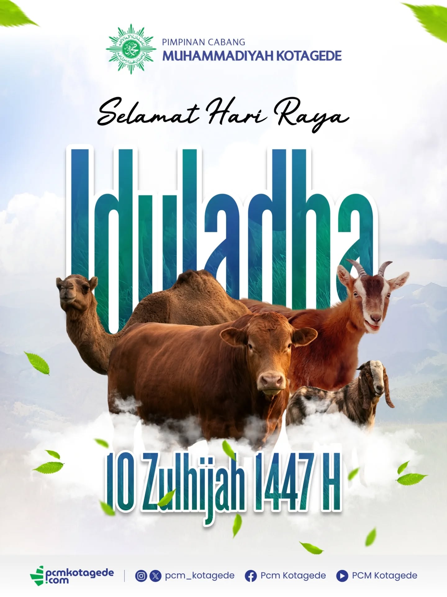 Selamat Hari Raya Iduladha 1447 H ✨

Iduladha mengajarkan tentang keikhlasan dalam berkorban, ketaatan kepada Allah, dan kepedulian kepada sesama. Semoga semangat pengorbanan Nabi Ibrahim ‘alaihis salam menjadi inspirasi untuk terus menumbuhkan iman, memperkuat ukhuwah, dan menghadirkan manfaat bagi lingkungan sekitar

Mari jadikan momentum Iduladha ini sebagai pengingat bahwa kebahagiaan sejati hadir saat kita mampu berbagi dan memberi arti untuk orang lain 💙

#Iduladha1447H #HariRayaIduladha #PCMKotagede #Muhammadiyah #SemangatBerkurban

_____
website : pcmkotagede.com
Facebook : Pcm Kotagede
Instagram : pcm_kotagede
X : Pcm kotagede
Youtube : PCM Kotagede

© Majelis Pustaka dan Informasi PCM Kotagede