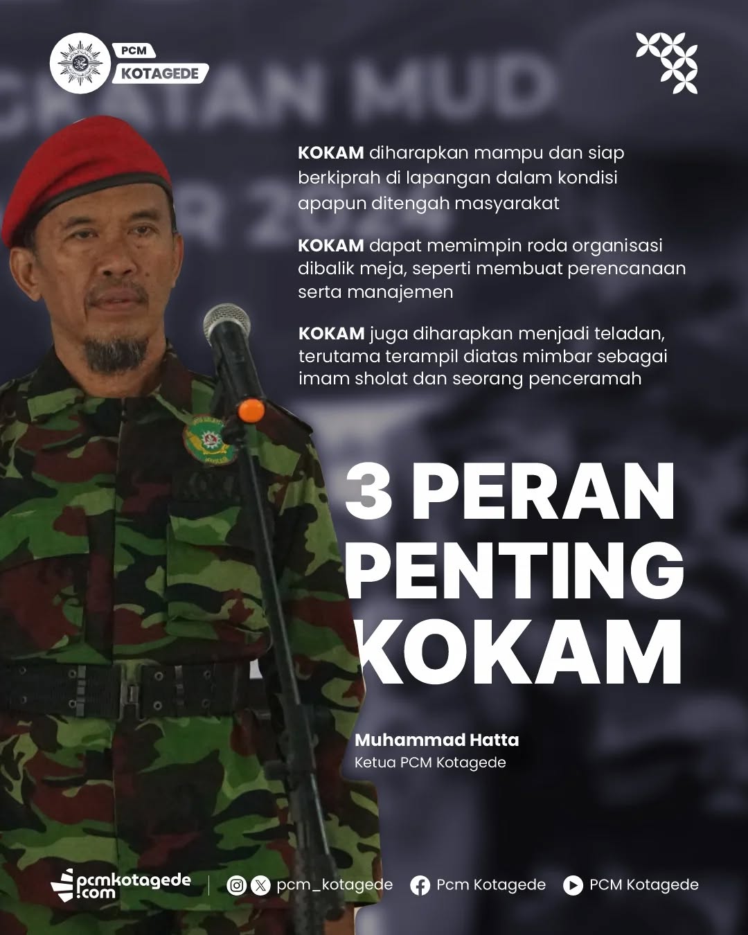 “KOKAM harus memiliki kecapakapan dalam berpikir,  mampu menguasi gejolak perasaan, terutama tidak mudah tersulut emosi. Dan yang tidak kalah penting, terus berkarya,” ungkap M. Hatta.

Selengkapnya di pcmkotagede.com

#pcmkotagede #muhammadiyah #kotagede #kokam #kokamkotagede