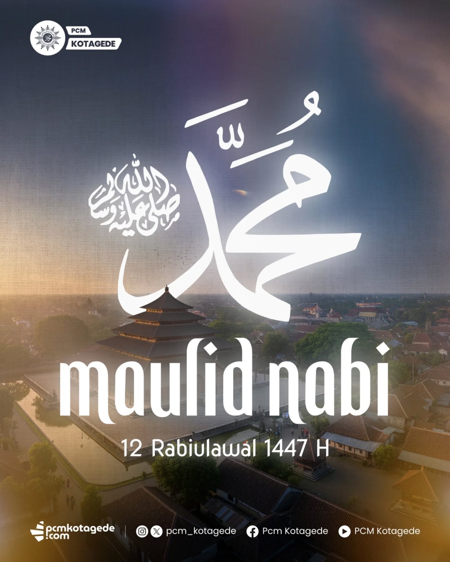 Selamat Memperingati Maulid Nabi Muhammad SAW
12 Rabiulawal 1447 H menjadi momen untuk meneladani akhlak mulia Rasulullah ﷺ, menumbuhkan cinta, dan mengamalkan ajarannya dalam kehidupan sehari-hari.
Semoga kita senantiasa mampu meneladani sifat beliau dalam membangun pribadi, keluarga, dan masyarakat yang penuh kasih, keadilan, dan keberkahan 🤲
_____
website : pcmkotagede.com
Facebook : Pcm Kotagede
Instagram : pcm_kotagede
X : Pcm kotagede
Youtube : PCM Kotagede
© Majelis Pustaka dan Informasi PCM Kotagede
#muhammadiyah #islam #berkemajuan #pcm #kotagede #maulidnabi #rahmatanlilalamin #yogyakarta #2025