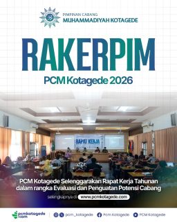Pimpinan Cabang Muhammadiyah (PCM) Kotagede telah menyelenggarakan Rapat Kerja Tahun 2026 di Aula SMK Muhammadiyah 3 Yogyakarta, Ahad (18/1).
Kegiatan diikuti unsur Pimpinan Harian, majelis dan lembaga, pimpinan organisasi otonom (Ortom) tingkat cabang, serta pimpinan Amal Usaha Muhammadiyah (AUM) Kotagede.

selengkapnya di pcmkotagede.com
_____
website : pcmkotagede.com
Facebook : Pcm Kotagede
Instagram : pcm_kotagede
X : Pcm kotagede
Youtube : PCM Kotagede

© Majelis Pustaka dan Informasi PCM Kotagede

#muhammadiyah #pcmkotagede #rakerpim #kotagede #pcmkg2026