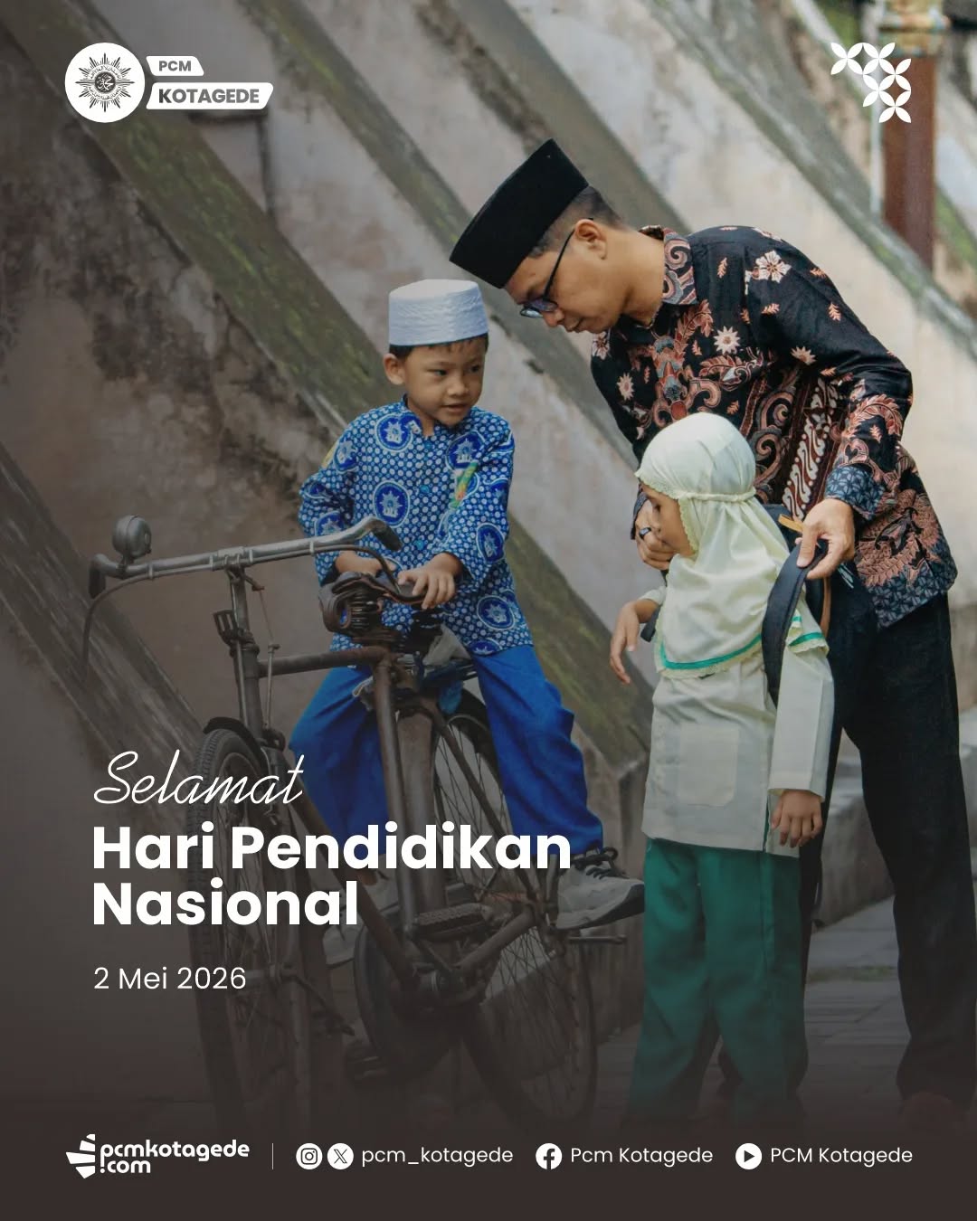 Pendidikan bukan hanya tugas sekolah dan guru, tetapi tanggung jawab bersama. Dengan kolaborasi keluarga, masyarakat, dan seluruh elemen bangsa, mari hadirkan pendidikan yang inklusif, berkualitas, dan dapat diakses oleh semua anak Indonesia.

Bersama, kita kuatkan partisipasi semesta untuk mewujudkan pendidikan bermutu untuk semua.

Selamat Hari Pendidikan Nasional 2026

#hardiknas #pendidikannasional
#muhammadiyah #pcmkotagede #kotagede