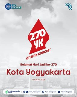 270 tahun Yogyakarta bukan sekadar perjalanan waktu, tetapi kisah panjang tentang budaya, perjuangan, kebersamaan, dan semangat masyarakat dalam menjaga kota tercinta.

Dari tradisi yang terus dirawat, sejarah yang terus dikenang, hingga generasi yang terus tumbuh dan berkarya, Yogyakarta selalu memiliki cara untuk menjadi rumah bagi banyak cerita.

Mari terus menjaga Yogyakarta sebagai kota yang berbudaya, nyaman, inklusif, dan penuh semangat gotong royong.

Selamat Hari Jadi Kota Yogyakarta ke-270